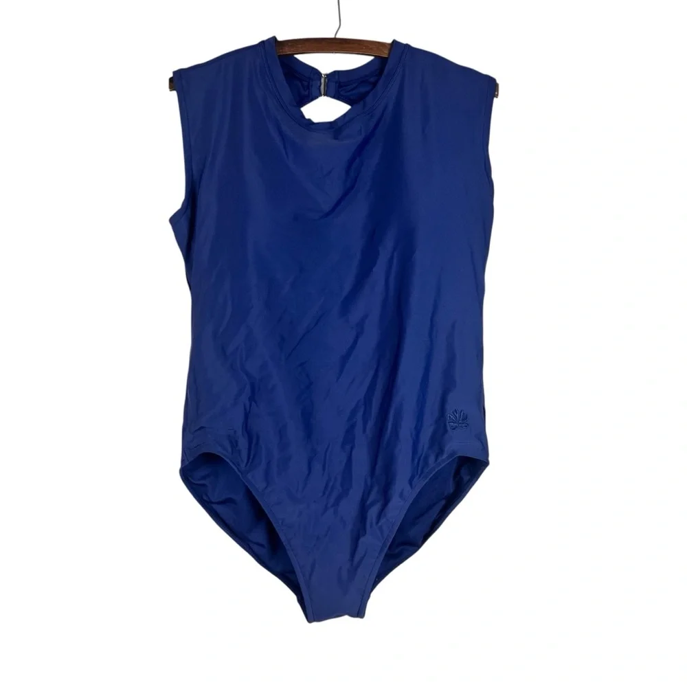Hapari NWT Navy Crew Neck One Piece Swimsuit SZ 1X - Picture 4 of 11